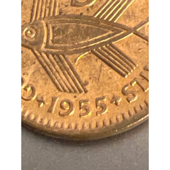 1955 Cyprus Three Mils Coin Queen Elizabeth II Copper Collectible - Picture 3 of 3